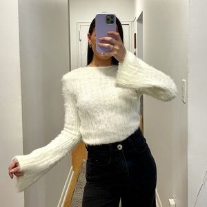 Etophe Studios Fuzzy Open Back Sweater